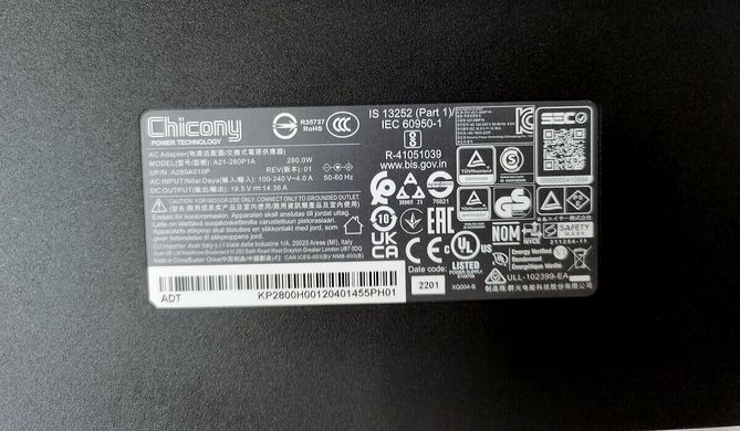 Блок живлення (зарядка) для ноутбука Acer Chicony 280W A21-280P1A (19,5V 14,36А 5.5*1.7мм) KP.2800H.001 Оригінал від Acer, 280W, 19.5V, 14.36A, 5,5мм*1,7мм