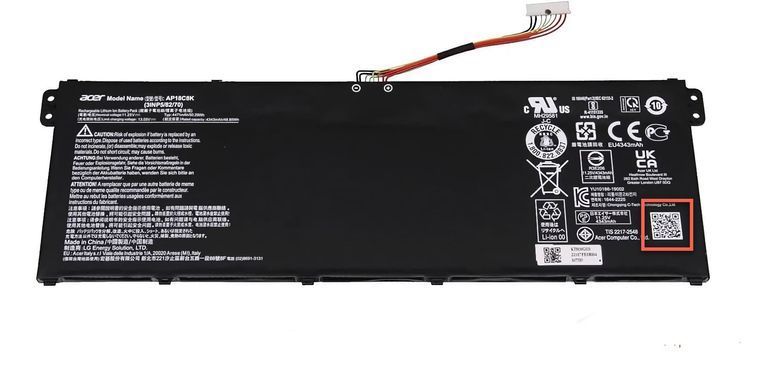 Батарея / AP18C8K / акумулятор для ноутбука Acer Nitro 5 AN515-42, AN515-42, AN515-52, AN515-53 Aspire A315-58, A715-41, A715-42 4343mAh (KT.0030G.020) Оригінал від Acer, 4343mAh